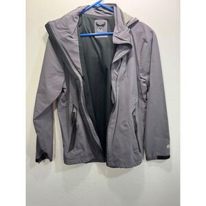 C9 Champion Mens Full Zip Hooded Windbreaker Jacket Charcoal Gray Ripstop Size M